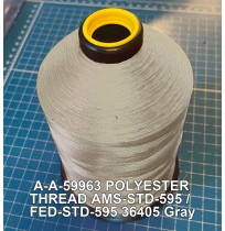 A-A-59963 Polyester Thread Type I (Non-Coated) Size 8 Tex 600 AMS-STD-595 / FED-STD-595 Color 36405 Gray