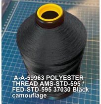 A-A-59963 Polyester Thread Type II (Coated) Size F Tex 90 AMS-STD-595 / FED-STD-595 Color 37030 Black camouflage