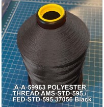 A-A-59963 Polyester Thread Type I (Non-Coated) Size FF Tex 135 AMS-STD-595 / FED-STD-595 Color 37056 Black