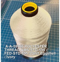 A-A-59963 Polyester Thread Type II (Coated) Size 4 Tex 270 AMS-STD-595 / FED-STD-595 Color 37855 Eggshell / Ivory