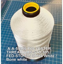 A-A-59963 Polyester Thread Type II (Coated) Size FF Tex 135 AMS-STD-595 / FED-STD-595 Color 37886 White / Bone white