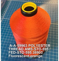 A-A-59963 Polyester Thread Type II (Coated) Size 8 Tex 600 AMS-STD-595 / FED-STD-595 Color 38903 Fluorescent orange