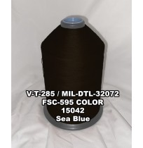 MIL-DTL-32072 Polyester Thread, Type II, Tex 554, Size 8/C, Color Sea Blue 15042 