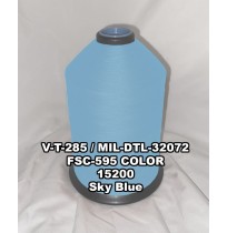 MIL-DTL-32072 Polyester Thread, Type II, Tex 92, Size F, Color Sky Blue 15200 
