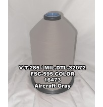 V-T-285F Polyester Thread, Type I, Tex 415, Size 6/C, Color Aircraft Gray 16473 