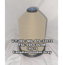 V-T-285F Polyester Thread, Type II, Tex 92, Size F, Color Canadian Voodoo Gray 16515 