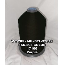 V-T-285F Polyester Thread, Type I, Tex 554, Size 8/C, Color Black 17100 