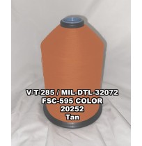 V-T-285F Polyester Thread, Type II, Tex 92, Size F, Color Tan 20252 