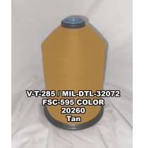V-T-285F Polyester Thread, Type II, Tex 92, Size F, Color Tan 20260 