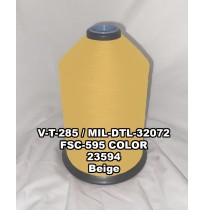 MIL-DTL-32072 Polyester Thread, Type I, Tex 46, Size B, Color Beige 23594 