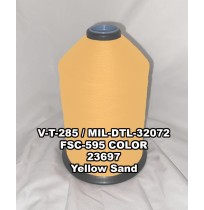 V-T-285F Polyester Thread, Type I, Tex 69, Size E, Color Yellow Sand 23697 