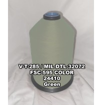 MIL-DTL-32072 Polyester Thread, Type I, Tex 138, Size FF, Color Green 24410 