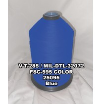 MIL-DTL-32072 Polyester Thread, Type I, Tex 46, Size B, Color Blue 25095 