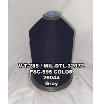 V-T-285F Polyester Thread, Type II, Tex 138, Size FF, Color Gray 26044