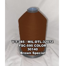 V-T-285F Polyester Thread, Type I, Tex 33, Size AA, Color Brown Special 30140 