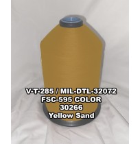 V-T-285F Polyester Thread, Type I, Tex 138, Size FF, Color Yellow Sand 30266 