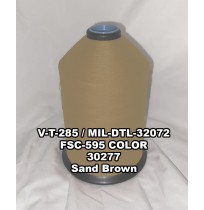 MIL-DTL-32072 Polyester Thread, Type I, Tex 92, Size F, Color Sand Brown 30277 