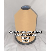 V-T-285F Polyester Thread, Type I, Tex 138, Size FF, Color Sand 32648 