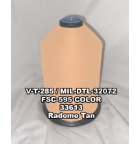 MIL-DTL-32072 Polyester Thread, Type I, Tex 92, Size F, Color Radome Tan 33613 
