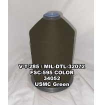 V-T-285F Polyester Thread, Type I, Tex 46, Size B, Color USMC Green 34052 