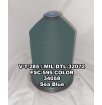V-T-285F Polyester Thread, Type II, Tex 92, Size F, Color Sea Blue 34058 