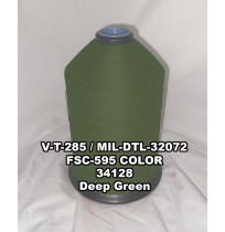 MIL-DTL-32072 Polyester Thread, Type I, Tex 23, Size A, Color Deep Green 34128 