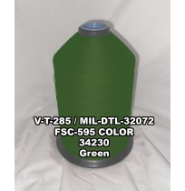 V-T-285F Polyester Thread, Type II, Tex 92, Size F, Color Green 34230 