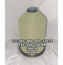 V-T-285F Polyester Thread, Type II, Tex 138, Size FF, Color Green 34414 