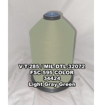 V-T-285F Polyester Thread, Type II, Tex 138, Size FF, Color Light Gray Green 34424 