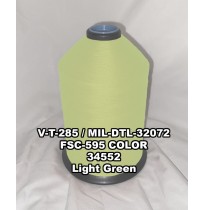 MIL-DTL-32072 Polyester Thread, Type I, Tex 92, Size F, Color Light Green 34552 