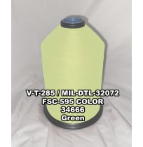 V-T-285F Polyester Thread, Type I, Tex 92, Size F, Color Green 34666 