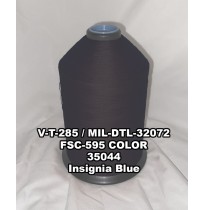 V-T-285F Polyester Thread, Type I, Tex 69, Size E, Color Insignia Blue 35044 