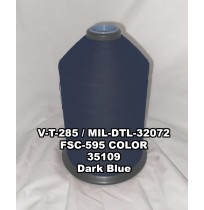V-T-285F Polyester Thread, Type I, Tex 138, Size FF, Color Dark Blue 35109 