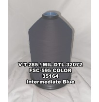 MIL-DTL-32072 Polyester Thread, Type I, Tex 138, Size FF, Color Intermediate Blue 35164 
