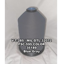 V-T-285F Polyester Thread, Type II, Tex 92, Size F, Color Blue Gray 35189