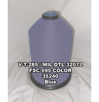 MIL-DTL-32072 Polyester Thread, Type I, Tex 46, Size B, Color Blue 35240 