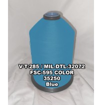 MIL-DTL-32072 Polyester Thread, Type II, Tex 138, Size FF, Color Blue 35250 