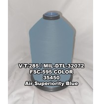 MIL-DTL-32072 Polyester Thread, Type I, Tex 33, Size AA, Color Air Superiority Blue 35450 