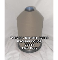 V-T-285F Polyester Thread, Type II, Tex 69, Size E, Color Flint Gray 36314 