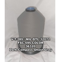 MIL-DTL-32072 Polyester Thread, Type I, Tex 92, Size F, Color Dark Compass Ghost Gray 36320 