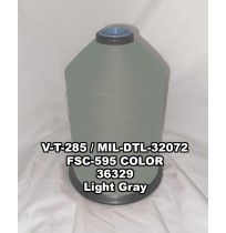 V-T-285F Polyester Thread, Type I, Tex 92, Size F, Color Light Gray 36329