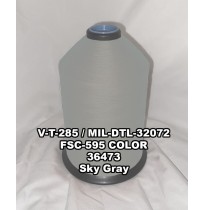 V-T-285F Polyester Thread, Type I, Tex 92, Size F, Color Sky Gray 36473 