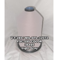 V-T-285F Polyester Thread, Type I, Tex 346, Size 5/C, Color Light Gray 36495 