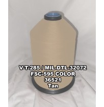 V-T-285F Polyester Thread, Type II, Tex 92, Size F, Color Tan 36521 