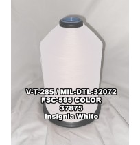 V-T-285F Polyester Thread, Type I, Tex 92, Size F, Color Insignia White 37875 